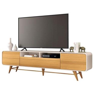 Imagem de Rack Bancada Para Sala época Off White Cinamomo – Hb Móveis