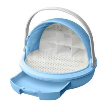 Imagem de MotiveTech Caixa de Criação de Bicho-da-Seda, Recipiente para Incubação de Bicho-da-Seda com Alça para Transporte, Fácil de Observar, Ideal para Criação de, Azul