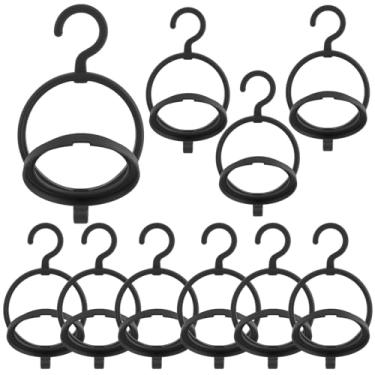 Imagem de Conjunto de 10 cabides de peruca com ganchos pretos e transparentes, organizador de armazenamento adequado para viagens, para perucas, chapéus e acessórios