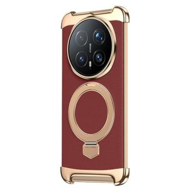 Imagem de Capa magnética vermelha, 8, FWYANZH para Honor Magic 8 Pro/8, anel giratório, suporte dobrável, capa de couro sem borda com proteção galvanizada