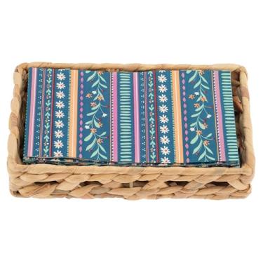 Imagem de Karma, Porta-guardanapos de tecido com conjunto de guardanapos de papel, floral listrado