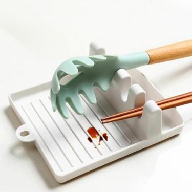 Imagem de Descanso de Talheres Multifuncional, Organizador de Utensílios de Cozinha, 14,5 x 13 cm, com Bandeja Coletora para Tampas de Panela