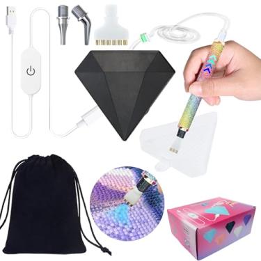 Imagem de Caneta elétrica de pintura de diamante - Kits de canetas de pintura de diamante a vácuo com 1/3/6/cabeças, multiplacers, nível de sucção ajustável - Caneta elétrica Diamond Art Bomba de vácuo com