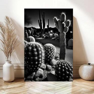 Imagem de UZWGG 1 conjunto de arte de parede paisagem sem moldura impressões floresta e montanha sala de estar cacto arte abstrata decoração de parede quarto decoração de casa cacto saguaro pôster arte tela