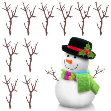 Imagem de DOITOOL Galhos de árvore secos de Natal: 10 peças de boneco de neve, mãos e braços, chifre de veado artificial, decoração realista de galho falso para arranjos de Natal, festas em casa e decorações de