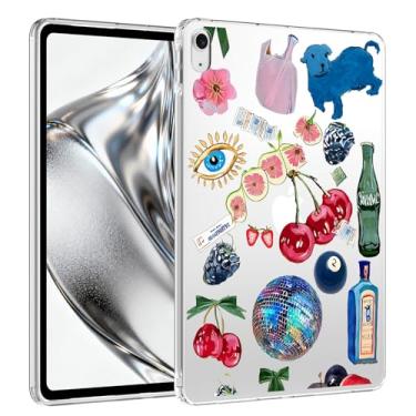 Imagem de VibrantFruitique Capa para iPad Air de 13 polegadas (M3) 2025/(M2) 2024, capa transparente de cerejeira fofa, fina, leve, antiarranhões, macia, amortecedora, de acrílico, capa traseira de acrílico