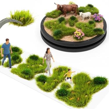 Imagem de Warmtree 1 caixa de grama estática tufos arbustos de planície paisagem DIY para trem, paisagem, ferrovia, areia, militar, modelo, guerra, terreno para jogos (verde primavera)