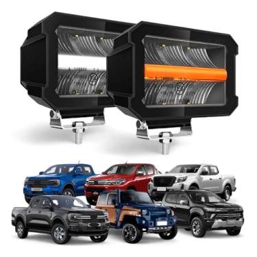 Imagem de Par Farol De Milha Black Lentes Reflexão 4,5 60w Drl Seta