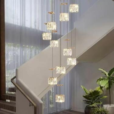Imagem de Lustre luxuoso de uma palavra - Luminária ideal para sala de estar, casa, hotel, loft, restaurante e bar (10 lâmpadas douradas)