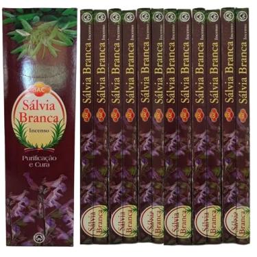 Imagem de Incenso Indiano Sac Sálvia Branca - Purificação Profunda 12 Caixas