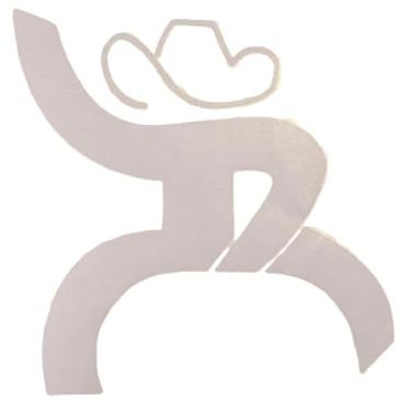 Imagem de Adesivo decalque de chapéu de cowboy 14,5 cm de altura 14,5 cm de largura para carro, caminhão, computador, laptop, veículo, janela, exterior/interno (branco)