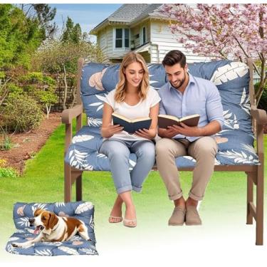 Imagem de Almofadas de balanço à prova d'água para ambientes externos - Capas de assento de pátio resistentes a UV para jardim/deck/varanda, substituição durável para balanços de banco e cadeira (padrão 11 x