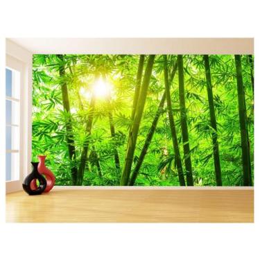 Imagem de Papel De Parede 3D Floresta Tropical Bambu Luz 3,5M Xna226 - Você Deco