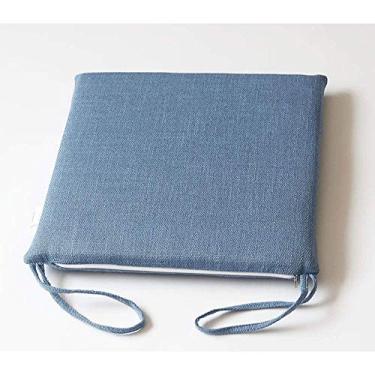 Imagem de Almofadas de assento, almofadas de cadeira, almofada elevatória, almofada de algodão, almofada de cadeira, almofada quadrada de algodão e linho, cozinha, jantar, jardim, cadeira, com laços com zíper