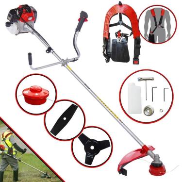 Imagem de Roçadeira Com Sistema Anti-Vibração Toyama RT52L 2T 52cc 2HP de Potência Cortador de Grama Com Cabeçote de Nylon + Lâmina 2 Pontas + Lâmina 3 Pontas