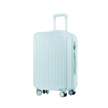 Imagem de Mala, padrão listrado moderno, rodízios duplos silenciosos, bolsa portátil rotativa de 360 graus, resistente a impactos, impermeável, leve, grande capacidade, bolsa portátil conveniente com zíper para