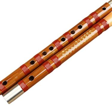 Imagem de Flauta de bambu chinês instrumento musical flauta profissional de bambu amargo com acessórios (cor: E)