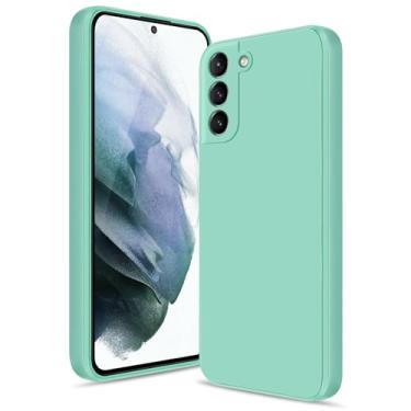 Imagem de Btstring Capa para Samsung Galaxy S21, capa de silicone macio com proteção de câmera atualizada, capa fina à prova de choque com forro de microfibra antiarranhões, verde menta