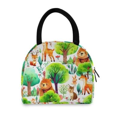 Imagem de GakkiGii Lancheira térmica Woodland Animals, lancheira reutilizável à prova de vazamento para mulheres e homens, lancheira térmica para trabalho e viagens