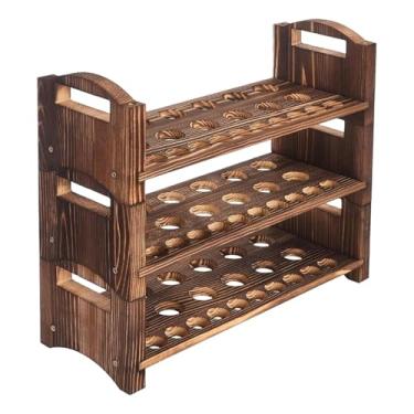 Imagem de Ioensy Organizador de Ovos de Madeira Portátil com Alça, Suporte Expositor para Ovos, Ideal para Armário Doméstico, Despensa, Supermercado e Cozinha, Três Camadas