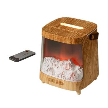 Imagem de predolo Difusor de óleos essenciais, umidificador de mesa pequeno com controle remoto e temporizador, difusor de aromas, máquina de spray de fragrâncias para, Cor de Madeira