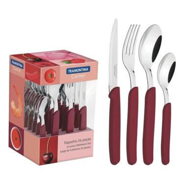 Imagem de Faqueiro Carmel - Vermelho - 24 Peças - Tramontina
