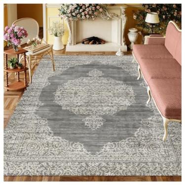 Imagem de SPXMQSS Tapetes de área para sala de estar, tapete de quarto grande, antiderrapante, tapetes ultra macios, laváveis para sala de estar, quarto, sala de jantar sob a mesa P 1,5 x 2,1 m