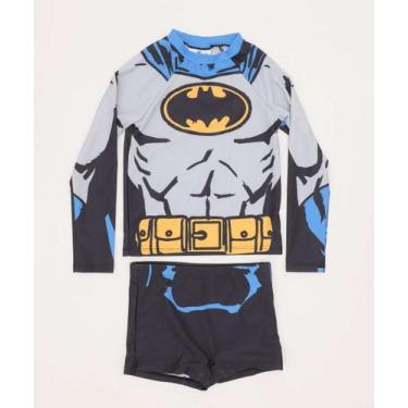 Imagem de Conjunto Infantil Praia Proteção UV Batman-63002 - MARISA, 10, Preto