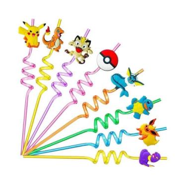 Imagem de Decorações De Festa De Aniversário Pokémon Canudos Reutilizáveis Para 