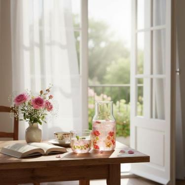 Imagem de Moringa Vidro Borossilicato 560ml Le Jardin Jarra Com Copo - Hauskraft