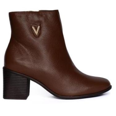 Imagem de Bota Feminina Via Marte Social Cano Curto Couro Marrom-Feminino