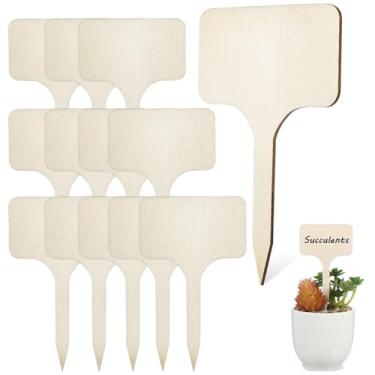 Imagem de Veemoon 50 etiquetas de plantas, etiquetas de madeira de 8,9 cm para jardim, para jardim, interior, exterior, flores, suculentas, árvores frutíferas, legumes