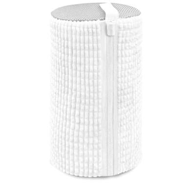 Imagem de Saco de Lavagem para Sapatos e Tênis Protege na Máquina de Lavar Reutilizável e com Zíper Resistente (Branco)