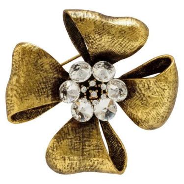 Imagem de Broche Strass Flor BRG0070 - Akasaki, Dourado