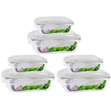 Imagem de jogo 6 Potes Vidro Tampa Retangular 370 e 640ml 2 Modelos - QUALITY HO