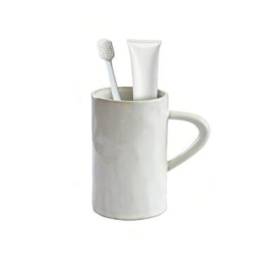 Imagem de Suportes de escova de dentes Suportes de escova de dentes de cerâmica para banheiros, reutilizáveis, artesanais, esmaltes reativos, suporte de pincéis de maquiagem, suporte de caneta para