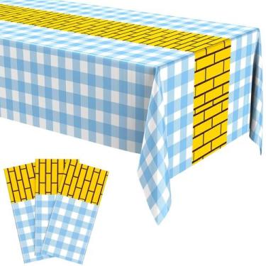 Imagem de Toalha de mesa Fanfanwin Yellow Brick Runner 137x274cm 3 unidades azul
