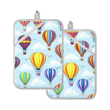 Imagem de Burbuja Balões de ar quente suporte de panela com bolso, luvas de forno de enchimento de algodão resistentes ao calor para cozinha, cozimento, 2 unidades