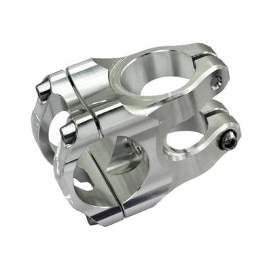 Imagem de Mesa de guidão leve de 31,8 mm para bicicleta de MTB Racing, feita em liga de alumínio CNC, ideal para downhill e mountain bike. Acessório para bicicleta.(Silver)