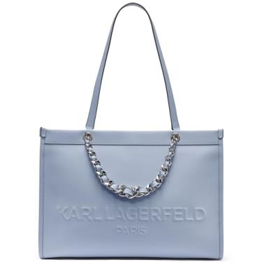 Imagem de KARL LAGERFELD Bolsa feminina Savoie com logotipo, Aura azul, Medium