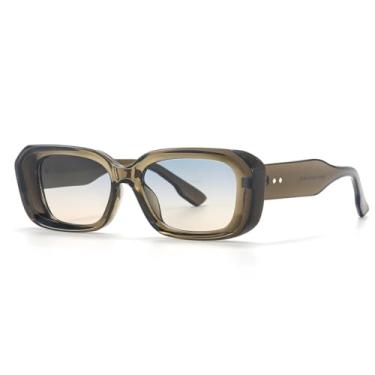 Imagem de HCPIHF Óculos de sol punk retrô fashion feminino e masculino com proteção UV400 para áreas externas (verde oliva marrom)