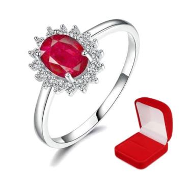 Imagem de Anel Prata Pedra Zircônia Verde + Caixa veludo vermelha - Banhado a Prata 925 / disponível em: Azul, Safira, Verde, Vermelho, Verde Turmalina, Amarelo Citrino (Vermelho, 23)