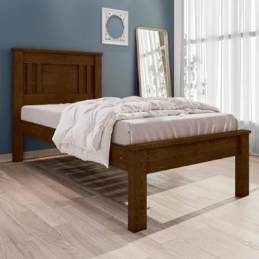 Imagem de Cama de Solteiro Modelo Sophia Malbec com Cabeceira em MDF