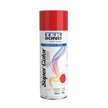 Imagem de Tinta Spray Tekbond Supercolor Uso Geral 350ml Várias Cores, Vermelho