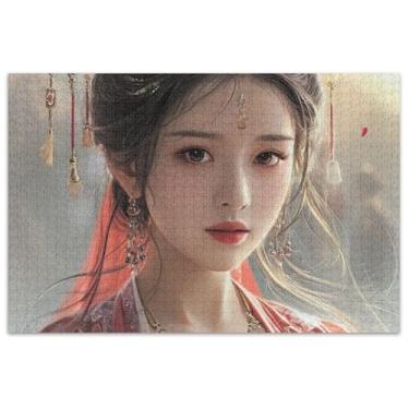 Imagem de Quebra-cabeças de beleza chinesa clássica, 500 peças, adultos, família, brinquedo, arte, paisagem, presentes para adultos, elefante branco