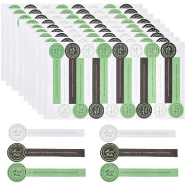 Imagem de SOFPLATE 20 folhas, 320 peças, etiquetas longas feitas à mão, adesivos de selos de cozimento de alimentos, adesivo de 3 cores, adesivo seguro, inviolável, etiqueta de vedação de alimentos para
