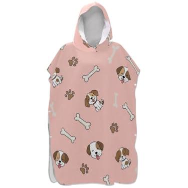 Imagem de Joisal Roupão de mudança de poncho de surfe rosa para adultos toalha de natação com capuz plus size ponchos de praia para homens