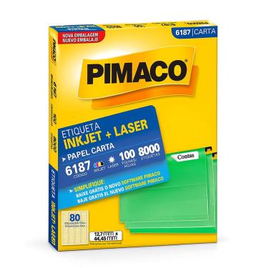 Imagem de Etiqueta Inkjet Laser 6187 Pimaco 100 Fls 12.7 x 44.45mm Pimaco