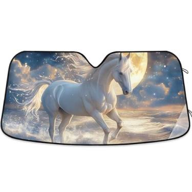Imagem de Toldo de sol engraçado animal fofo para para-brisa de carro engraçado personalizado retrátil sombra de carro para-brisa frontal impressão animal automotivo L, 144,8 cm x 80 cm