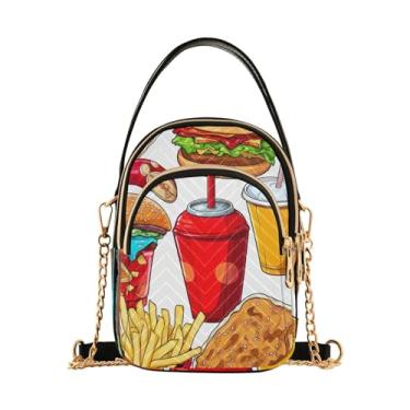 Imagem de GAIGEO Bolsa tiracolo Sea Shells com alça, bolsa de ombro, bolsas transversais para mulheres e viagens, Comida, lanches e bebidas-3, One Size